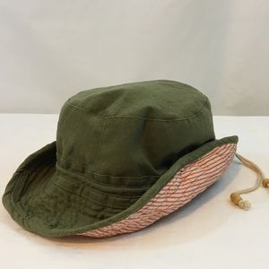 Roxy Hat Reversible Bucket Drawstring Linen Camo
